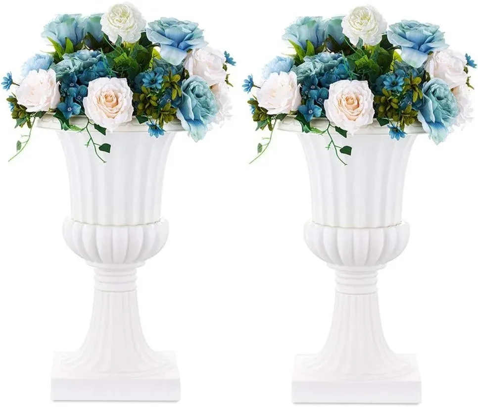 White Pedestal Flower Vase