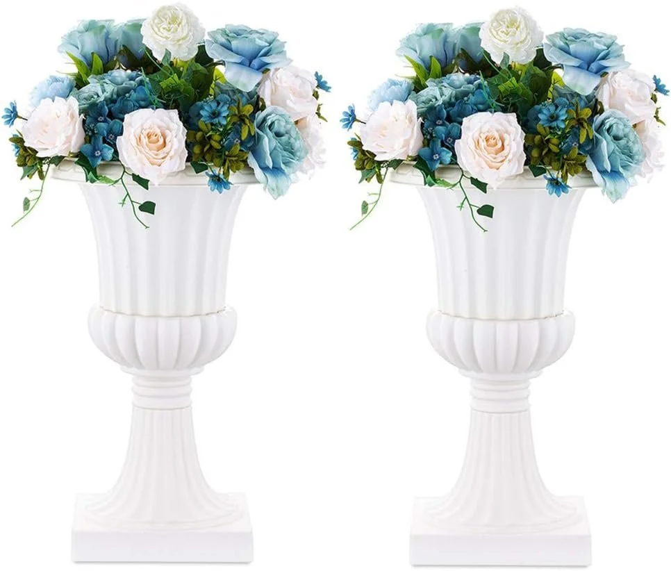 White Pedestal Flower Vase